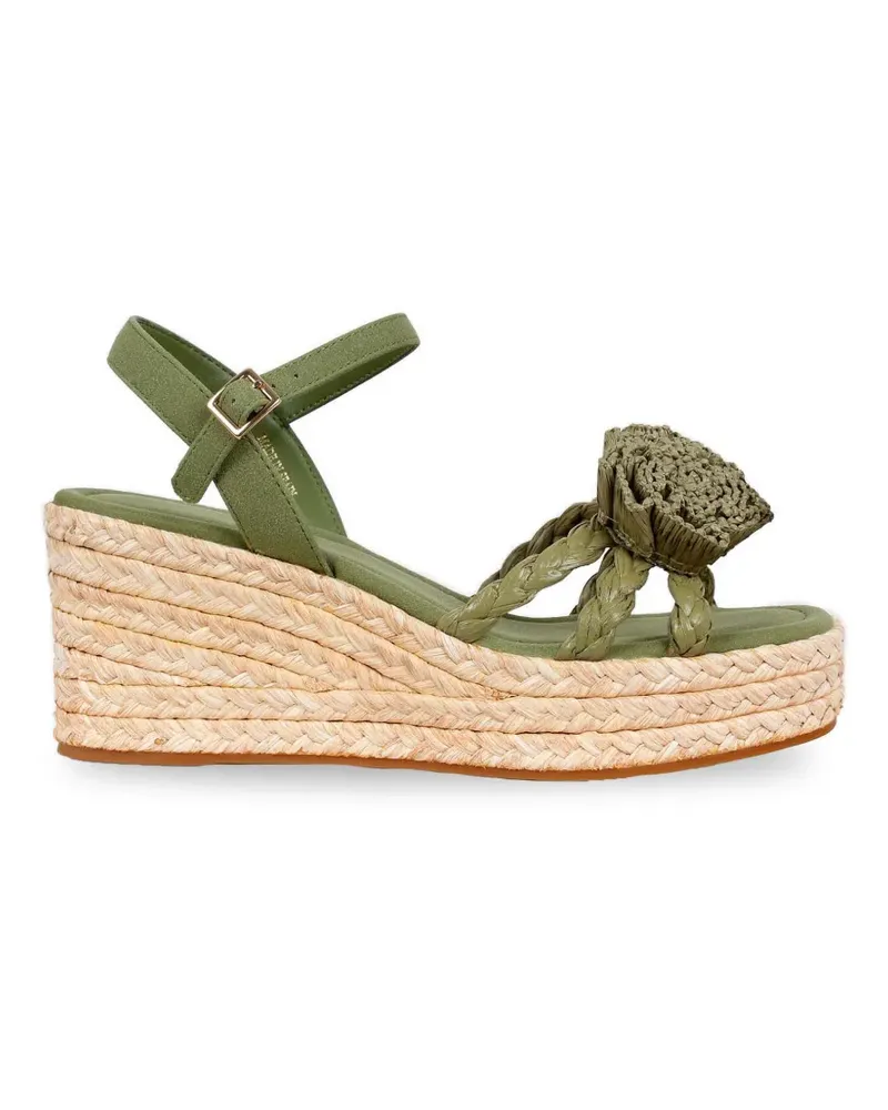 Paloma Barceló Galena flower-braided wedge sandals - Grün Grün