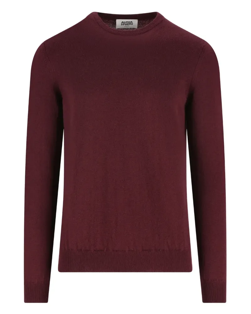 Alpha Studio Kaschmirpullover mit Rundhalsausschnitt - Rot Rot