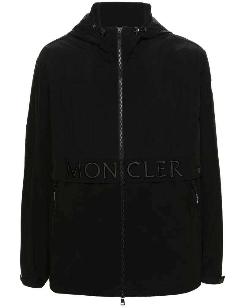 Moncler Joly Kapuzenjacke mit Logo-Stickerei - Schwarz Schwarz