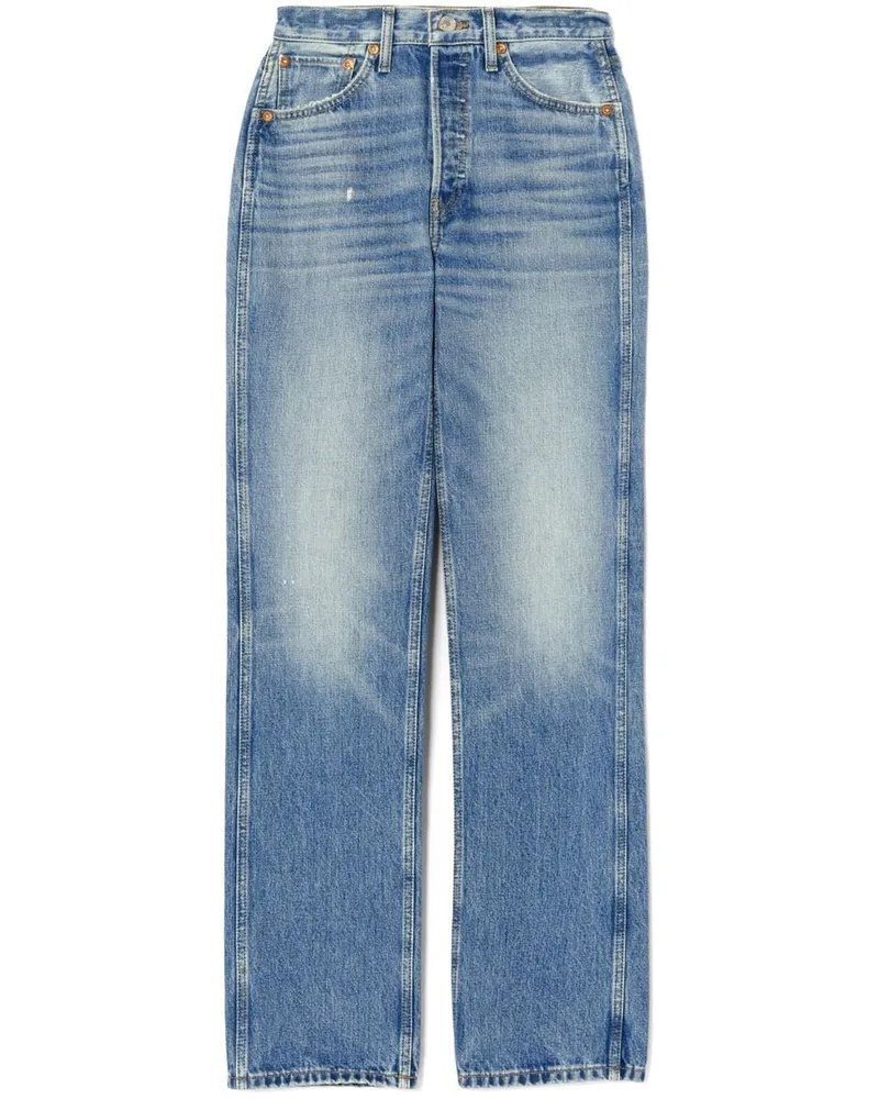 RE/DONE Gerade High-Rise-Jeans Blau