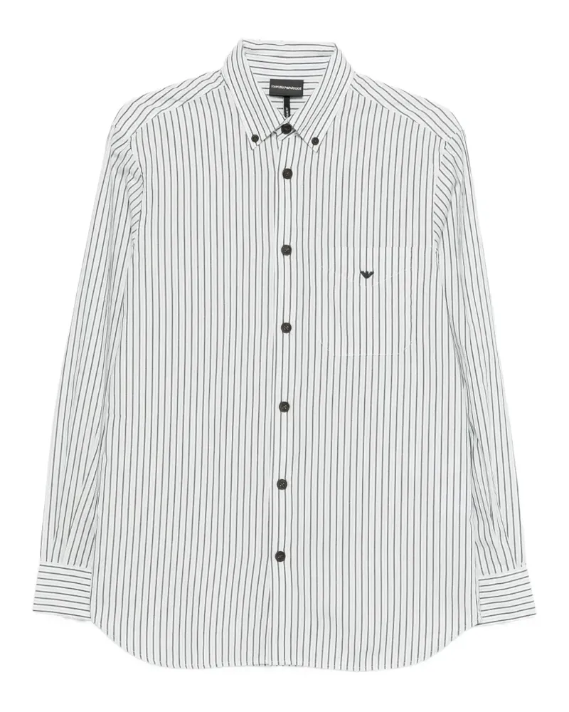 Emporio Armani striped button shirt - Weiß Weiß