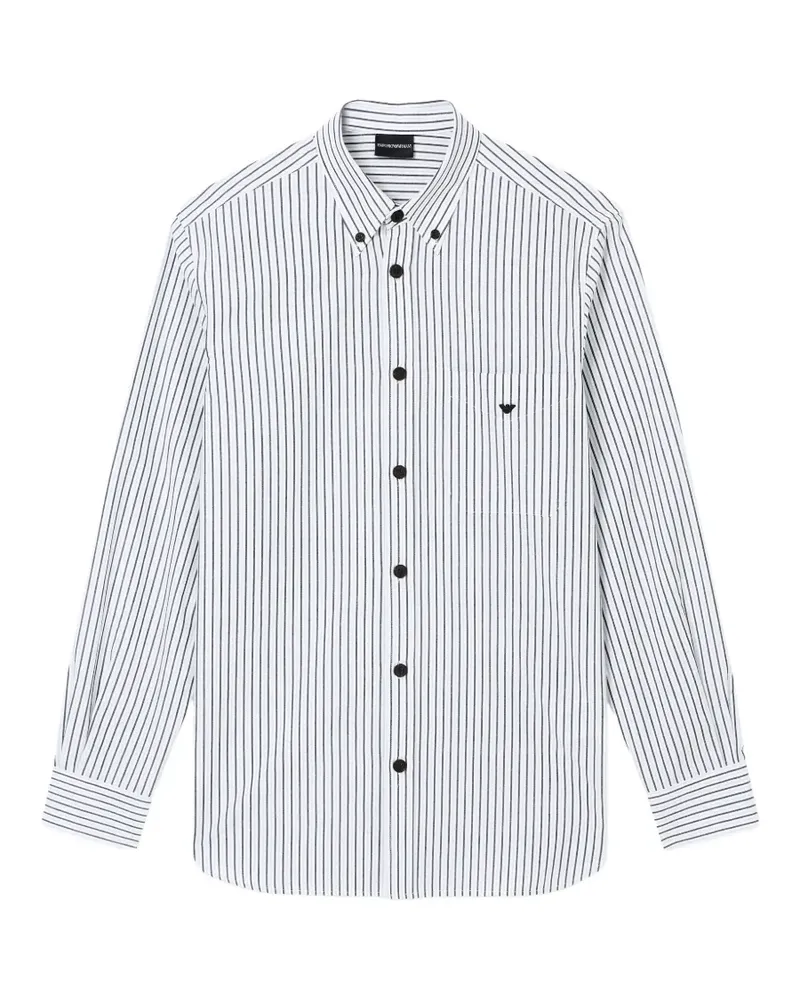 Emporio Armani Gestreiftes Hemd - Weiß Weiß