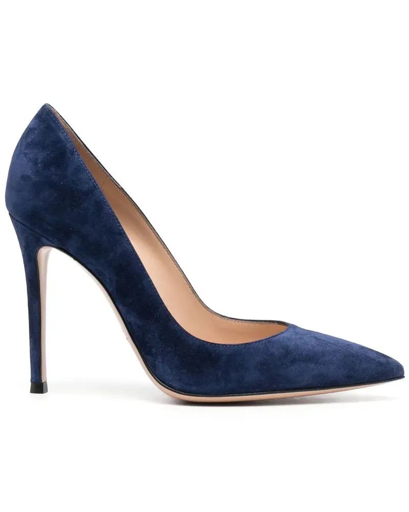 Gianvito Rossi Spitze Wildlederpumps 105mm - Blau Blau