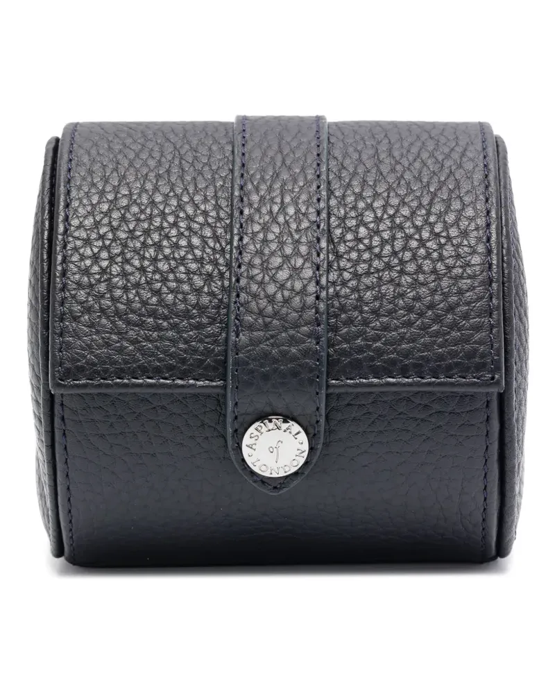 Aspinal of London Uhrenetui aus Leder - Blau Blau