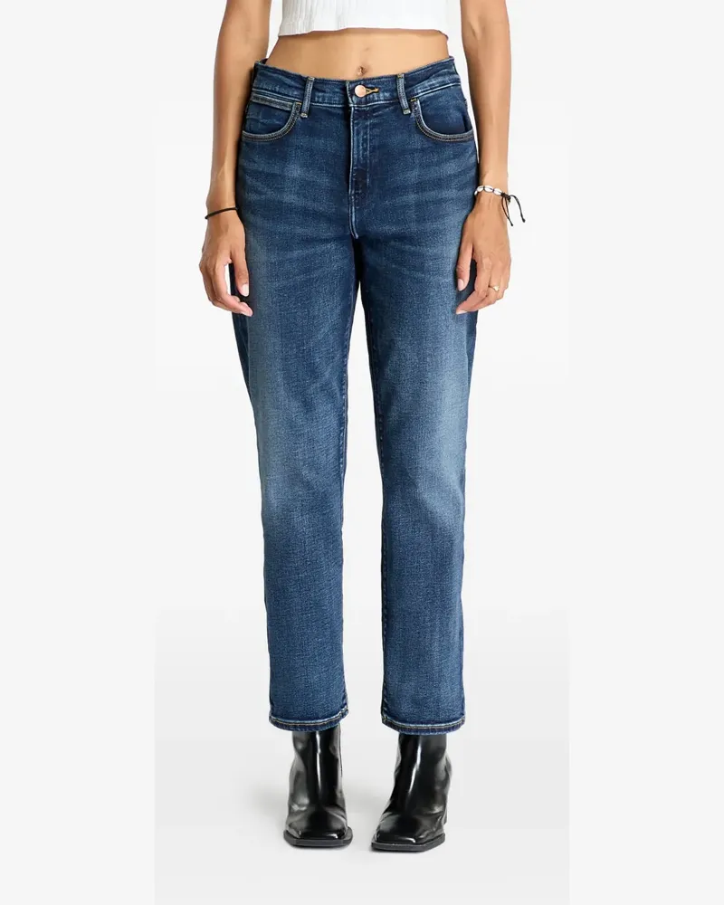 Wrangler whiskered straight-leg jeans - Blau Blau