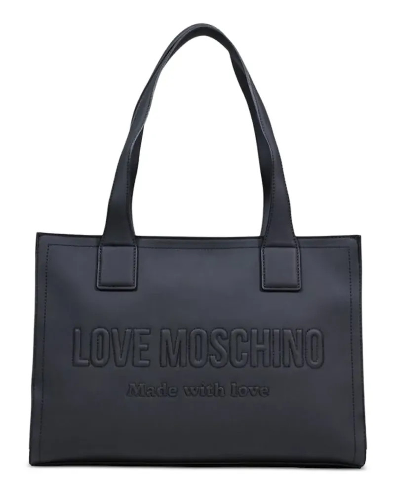 Moschino embossed-logo tote bag - Schwarz Schwarz