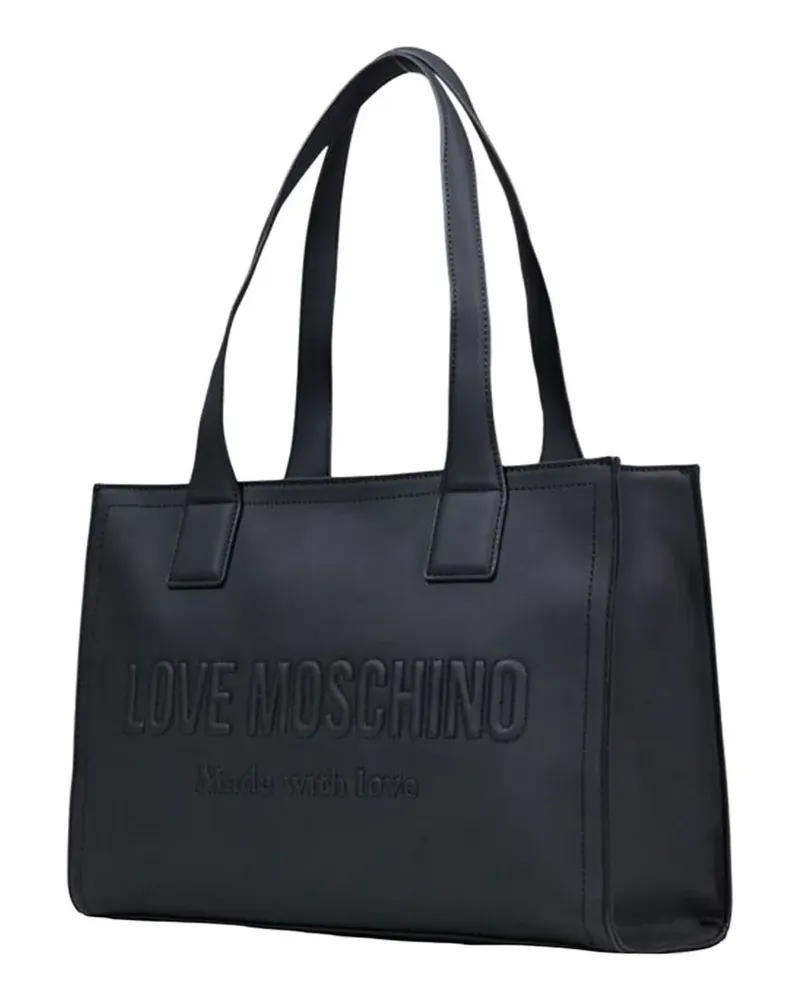 Moschino embossed-logo tote bag - Schwarz Schwarz