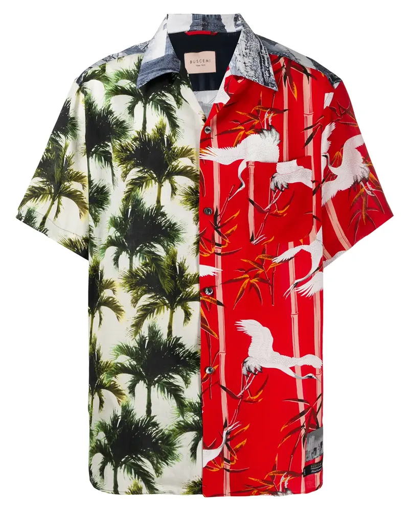 Buscemi Hemd mit Palmen-Print - Rot Rot