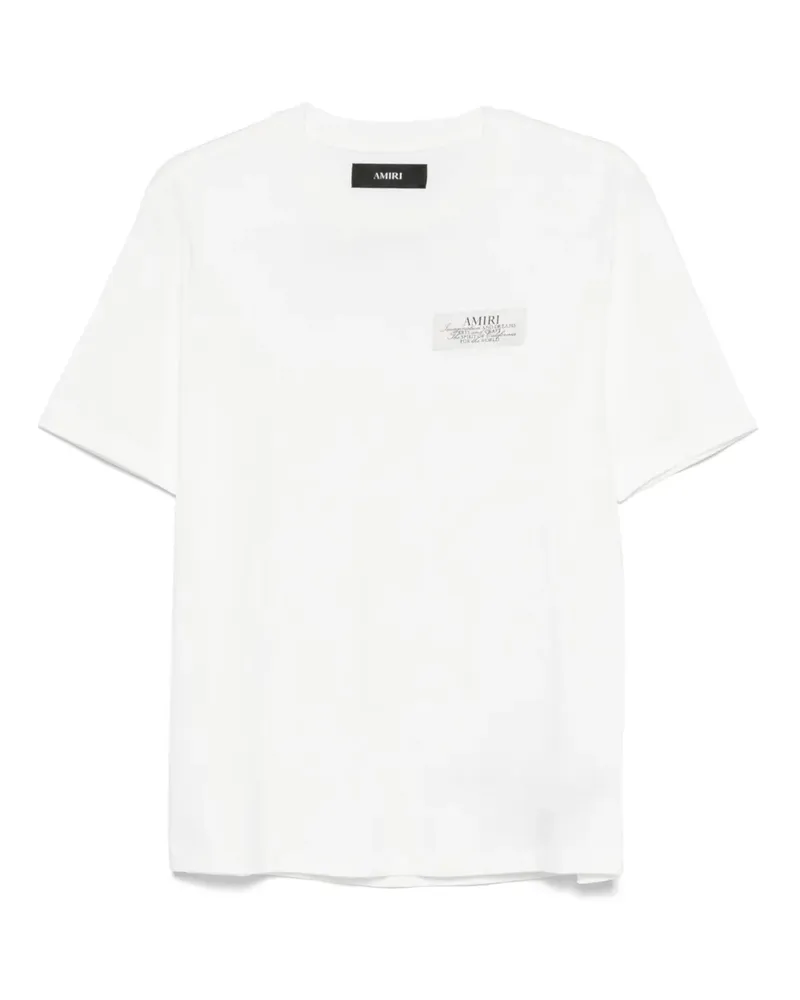 Amiri T-Shirt mit Logo-Patch - Weiß Weiß