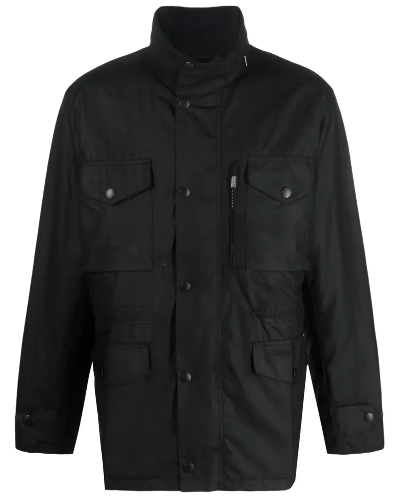 Barbour Sapper Jacke mit gewachstem Finish - Schwarz Schwarz