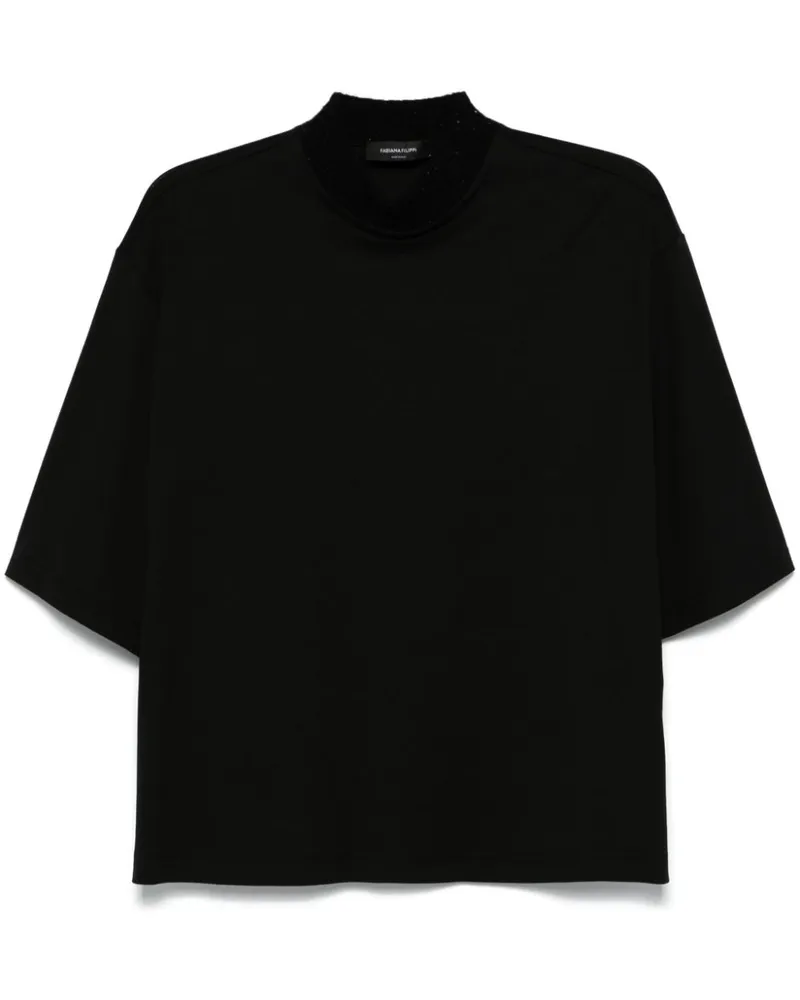 Fabiana Filippi T-Shirt mit Pailletten - Schwarz Schwarz