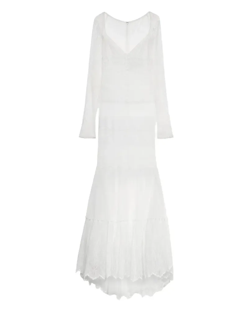 Blumarine Langärmeliges Maxikleid aus Spitze - Weiß Weiß