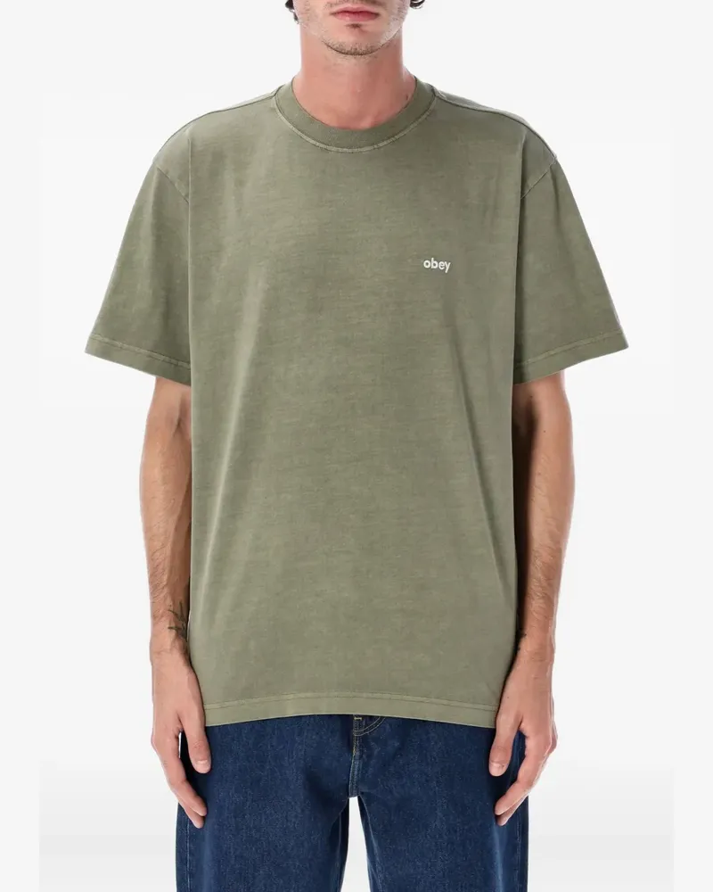 Obey T-Shirt mit Logo - Grün Grün