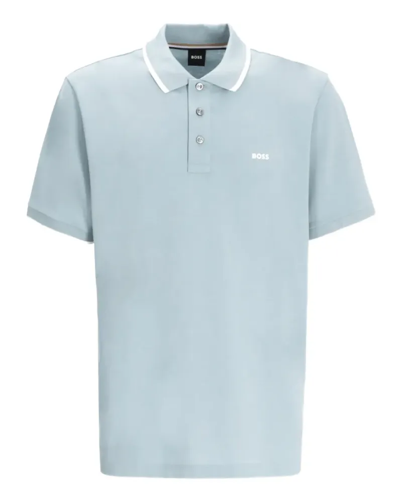HUGO BOSS Poloshirt aus Baumwoll-Piqué mit Kontrastdetails - Blau Blau