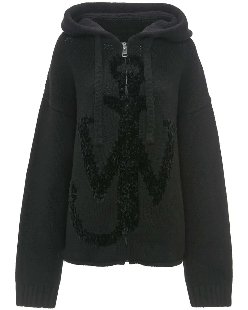 J.W.Anderson Kapuzenjacke mit Anker-Logo - Schwarz Schwarz