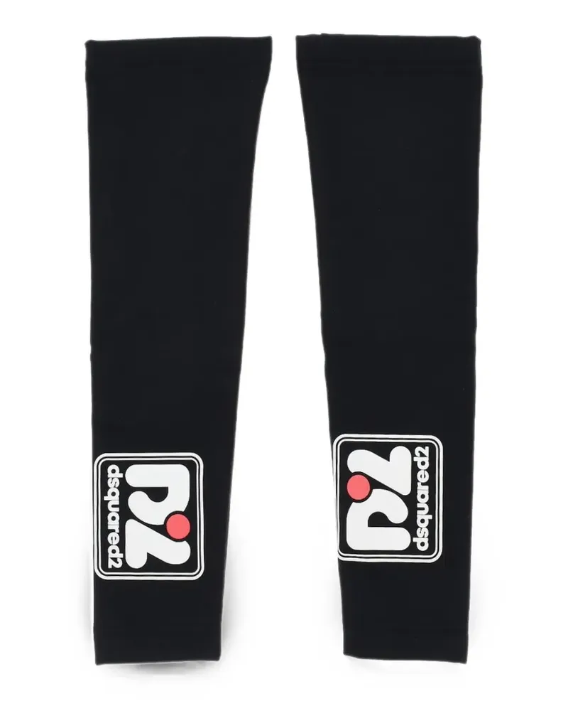 Dsquared2 logo-print arm warmers - Schwarz Schwarz