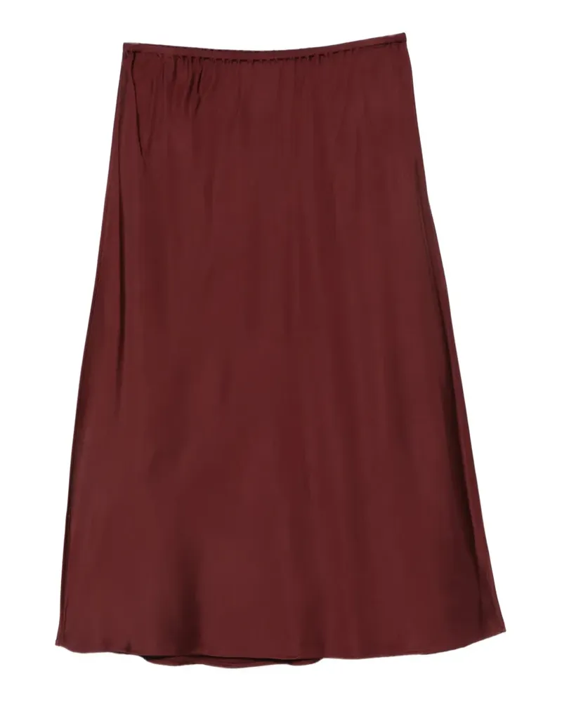 Vince satin-finish elasticated-waist midi skirt - Rot Rot