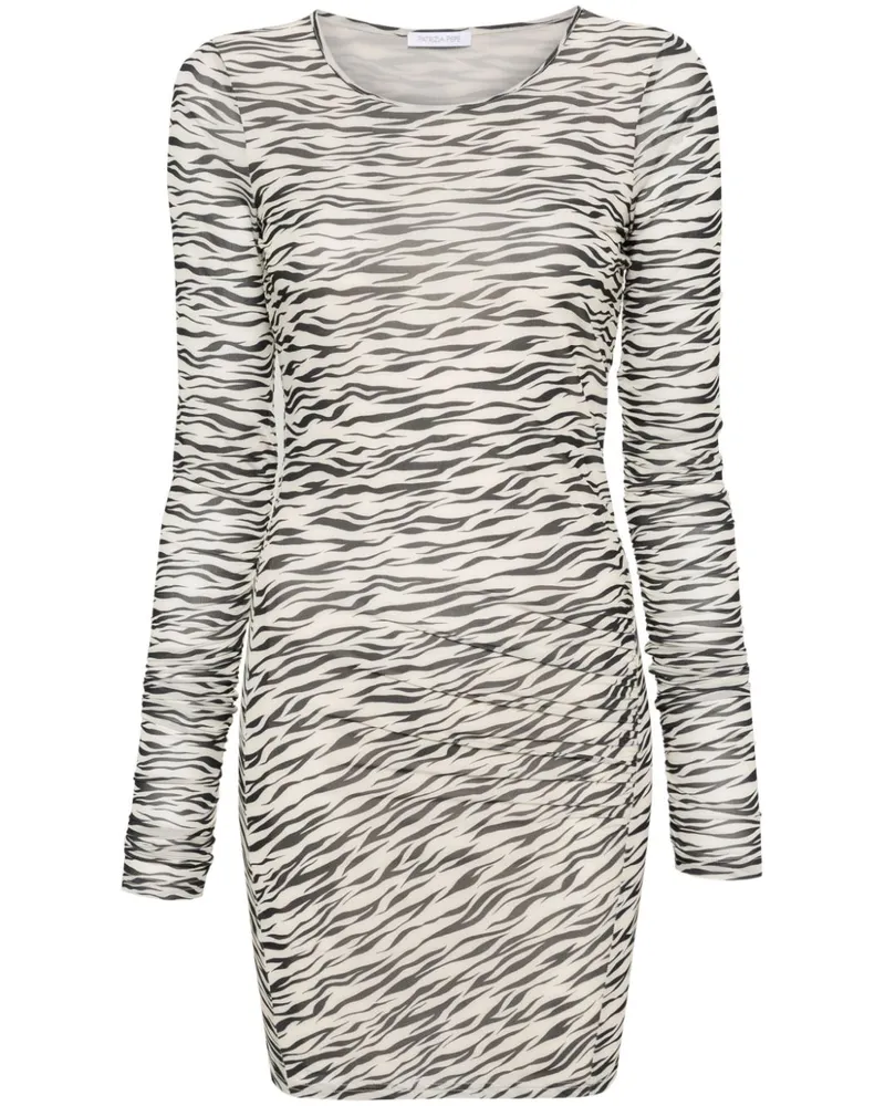 Patrizia Pepe Minikleid mit Zebra-Print - Nude Nude