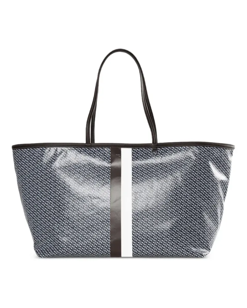 Tory Burch Gestreifter XL Racer Tote Bag - Blau Blau