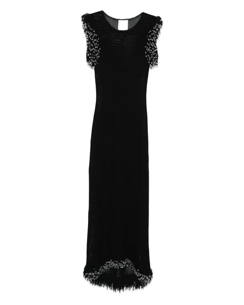 Paris Georgia Midikleid mit Perlen - Schwarz Schwarz