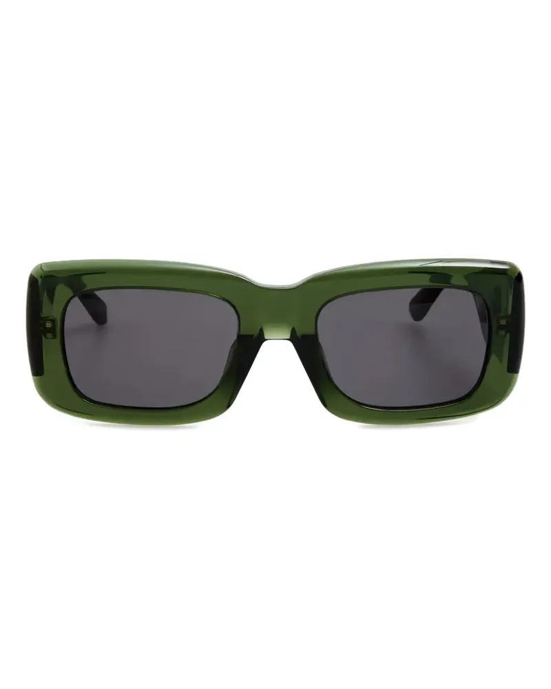 ATTICO Eckige Sonnenbrille mit Logo-Schild - Grün Grün