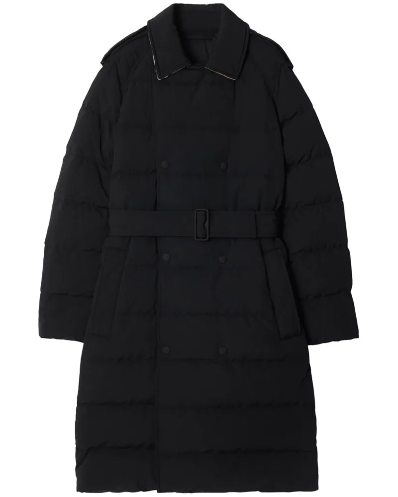 Burberry Gefütterter Nylon-Mantel in Midilänge - Schwarz Schwarz