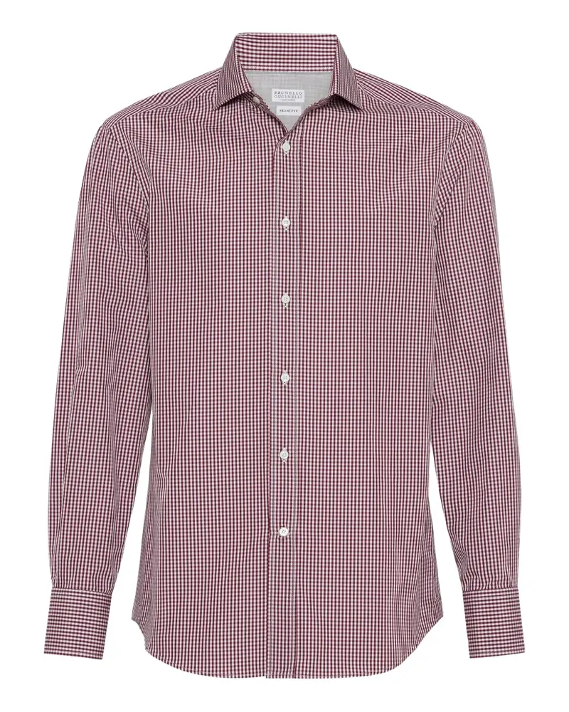 Brunello Cucinelli Hemd mit Vichykaro - Rot Rot