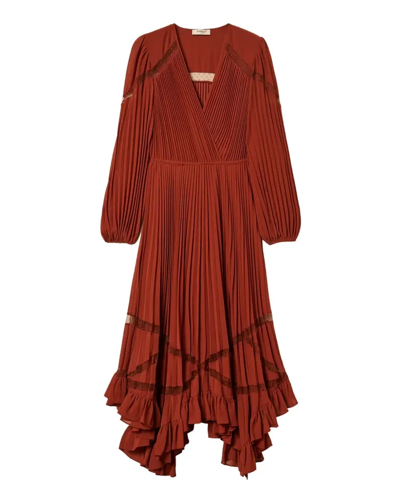 Twin-Set Langes Kleid mit Falten - Rot Rot