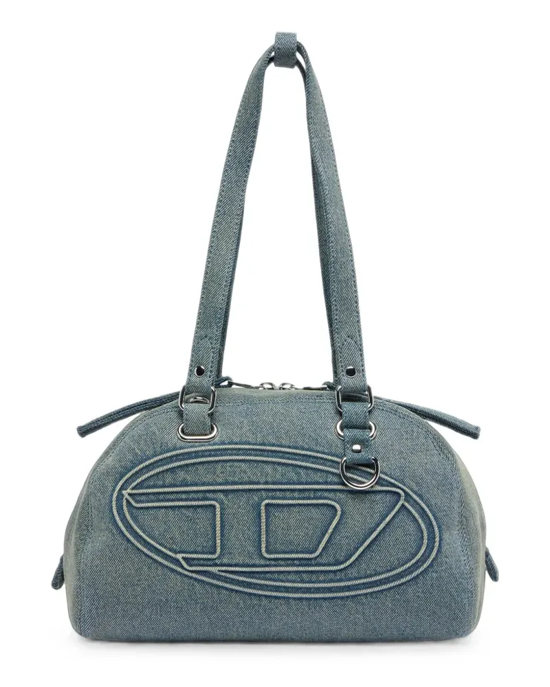 Diesel 1DR dome-shoulder bag in denim with Oval D logo - Blau Blau