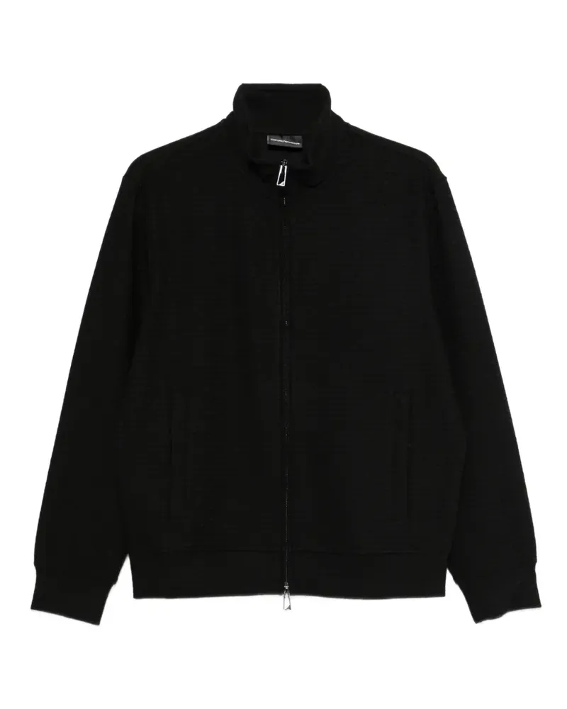 Emporio Armani textured zip-up sweatshirt - Schwarz Schwarz