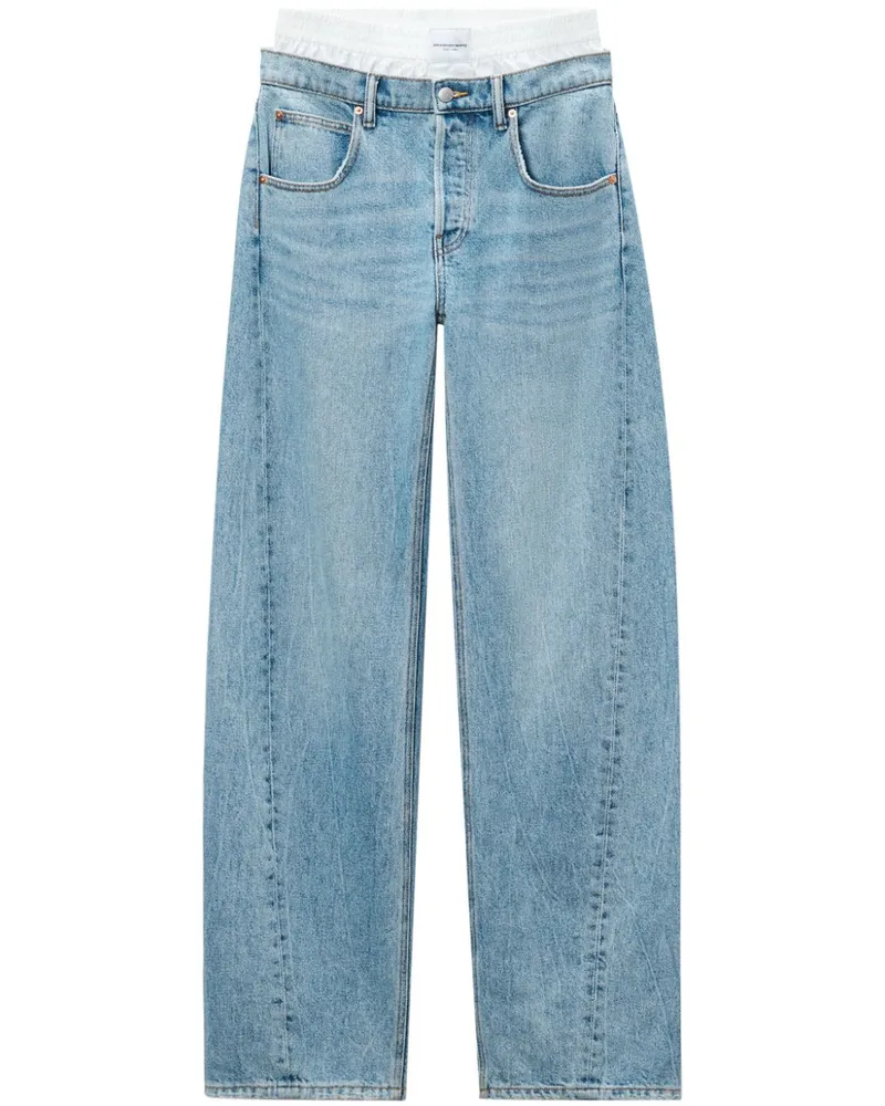 Alexander Wang Weite Jeans im Layering-Look Blau