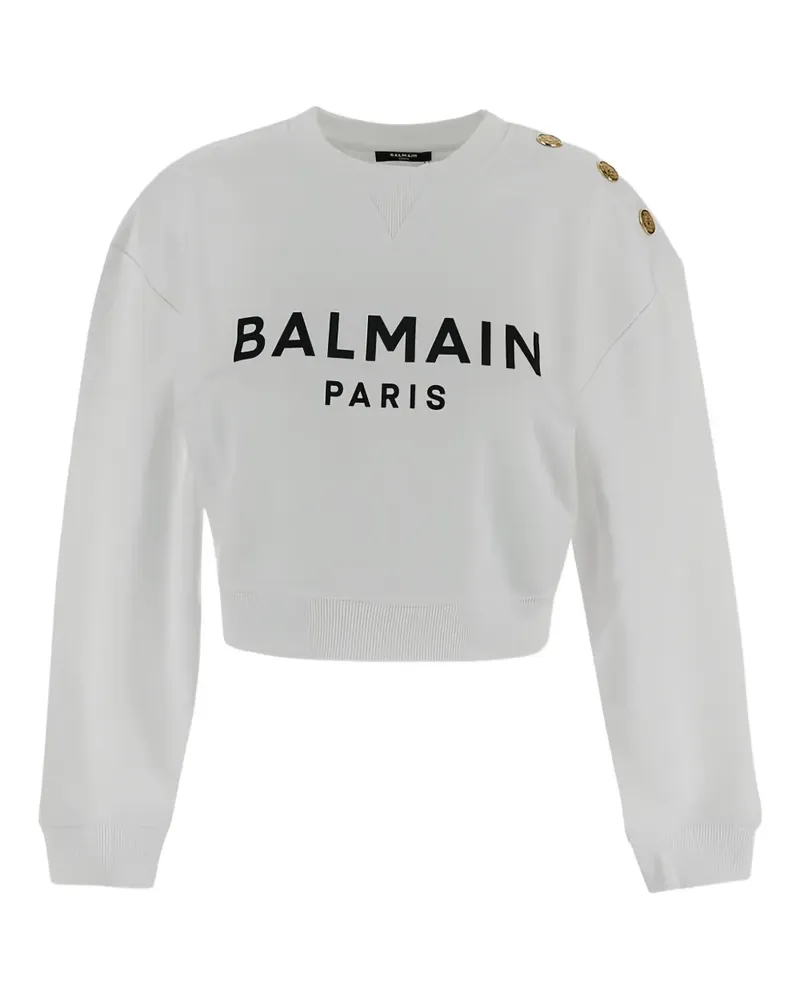 Balmain Sweatshirt mit Logo-Print - Weiß Weiß