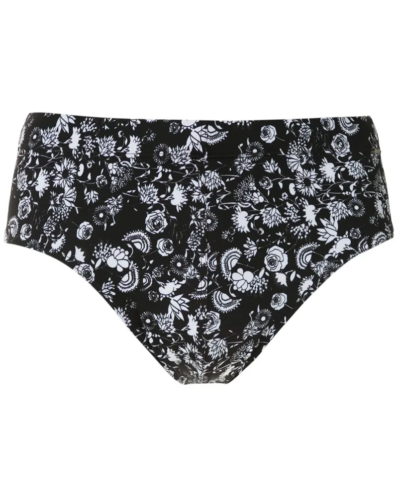 Amir Slama Badehose mit "Margaridas"-Print - Schwarz Schwarz
