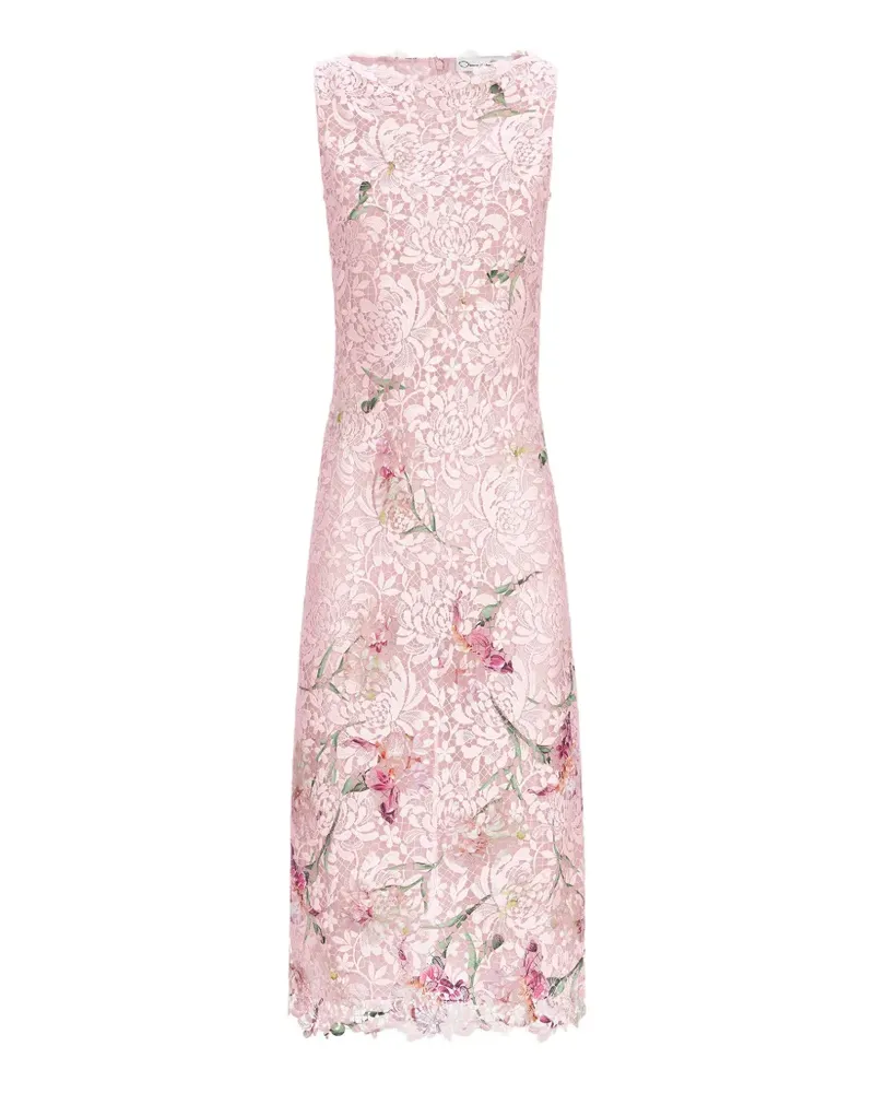 Oscar de la Renta Midikleid-Set mit Blumenspitze (2er-Set) - Rosa Rosa