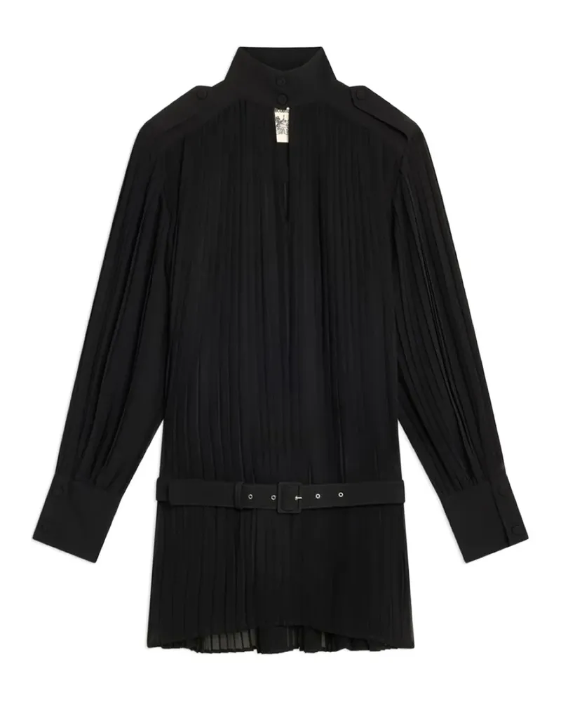 Semicouture belted pleated-skirt mini dress - Schwarz Schwarz