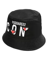 Dsquared2 Fischerhut mit Logo-Print Schwarz