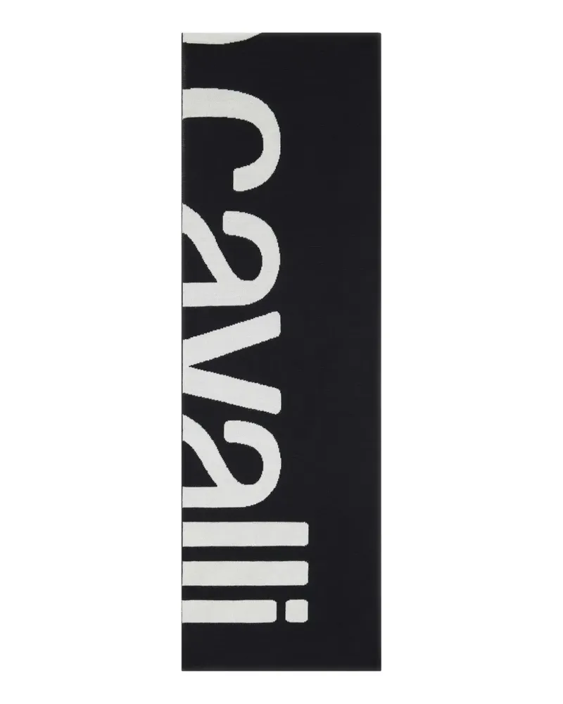 Roberto Cavalli Schal mit Logo - Schwarz Schwarz