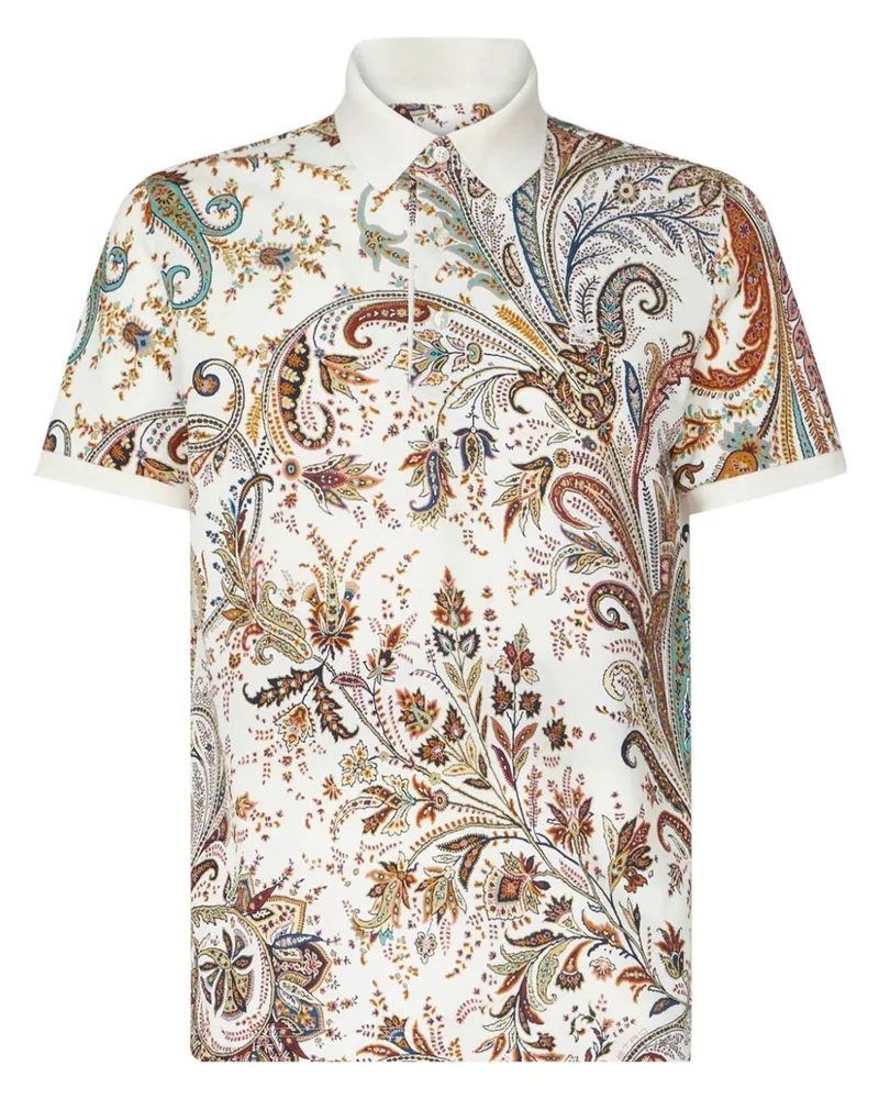 Etro Poloshirt mit Paisley-Print - Weiß Weiß