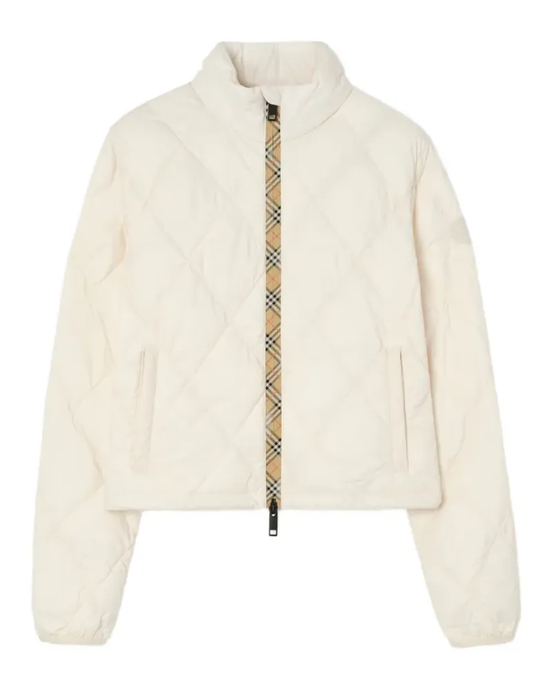 Burberry Gesteppte Bramford Nylonjacke mit Checker-Tape - Nude Nude
