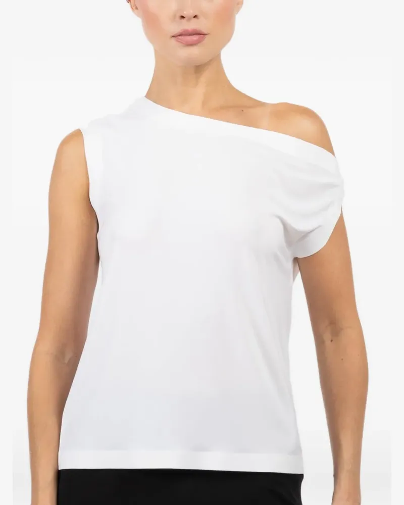 Norma Kamali draped shoulder top - Weiß Weiß
