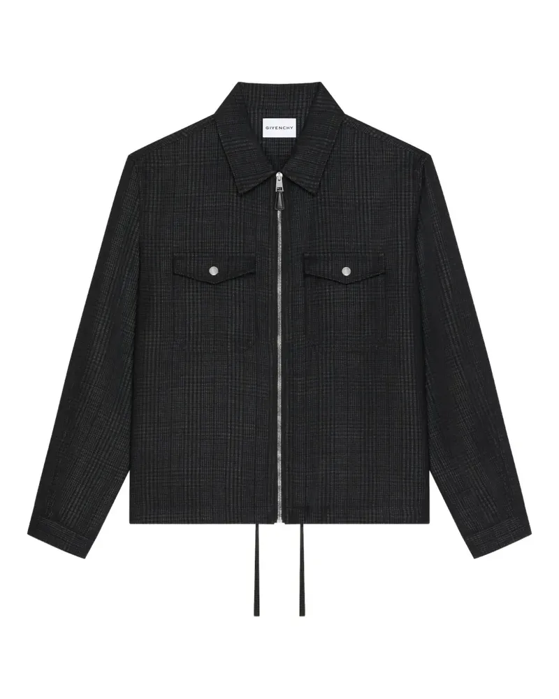 Givenchy Karierte Jacke mit silberfarbenen Beschlägen - Schwarz Schwarz