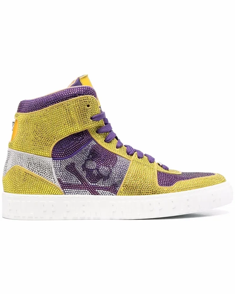 Philipp Plein High-Top-Sneakers mit Strass - Gelb Gelb