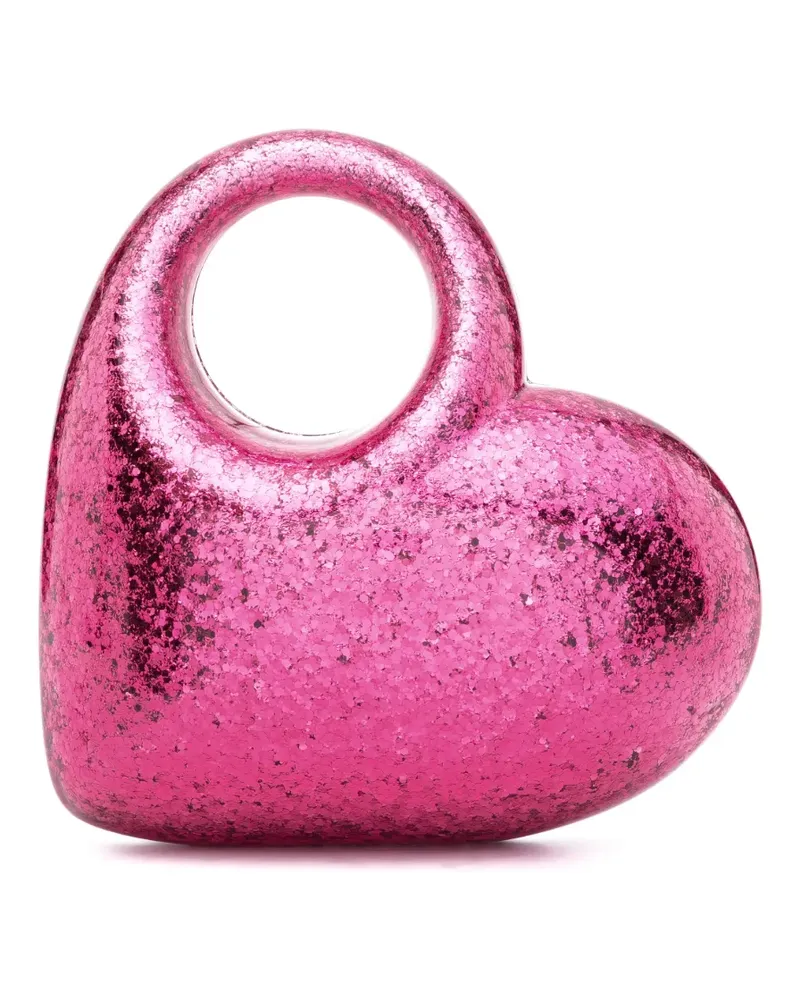 Aquazzura Clutch mit Glitter-Optik - Rosa Rosa