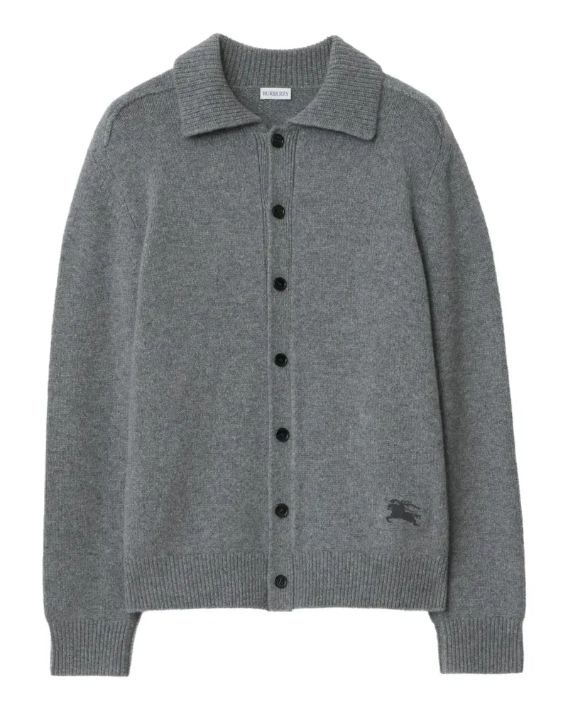 Burberry elbow-patch equestrian cardigan - Grau Grau