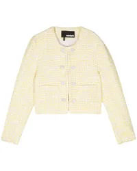 ROTATE Birger Christensen Bouclé-Jacke im Cropped-Design Gelb