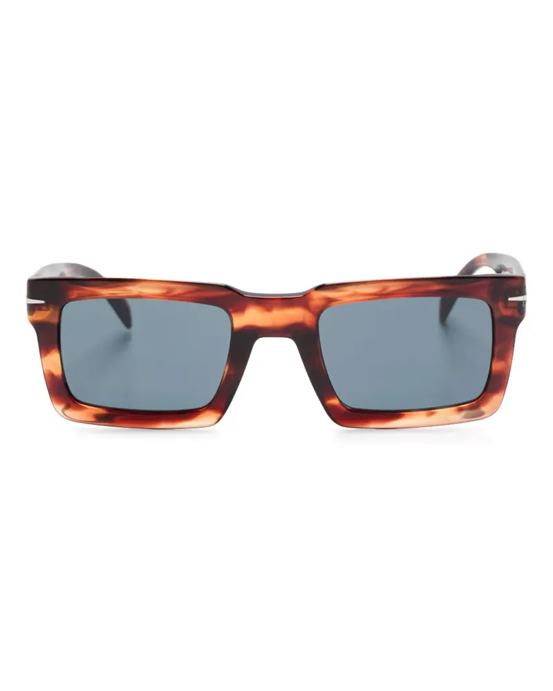 EYEWEAR by DAVID BECKHAM Eckige Sonnenbrille mit Horneffekt - Braun Braun
