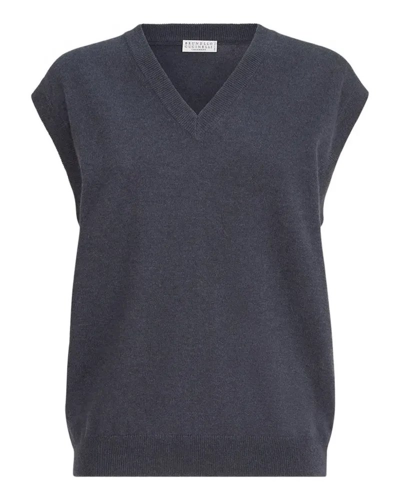 Brunello Cucinelli Kaschmirpullover mit Monili - Grau Grau