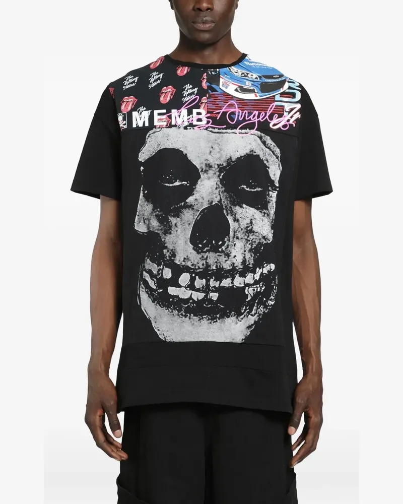 Massimo Sabbadin graphic-print panelled T-shirt - Schwarz Schwarz