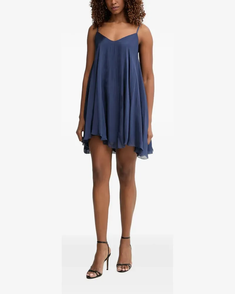 HAVEONE mini V-neck pleated dress - Blau Blau