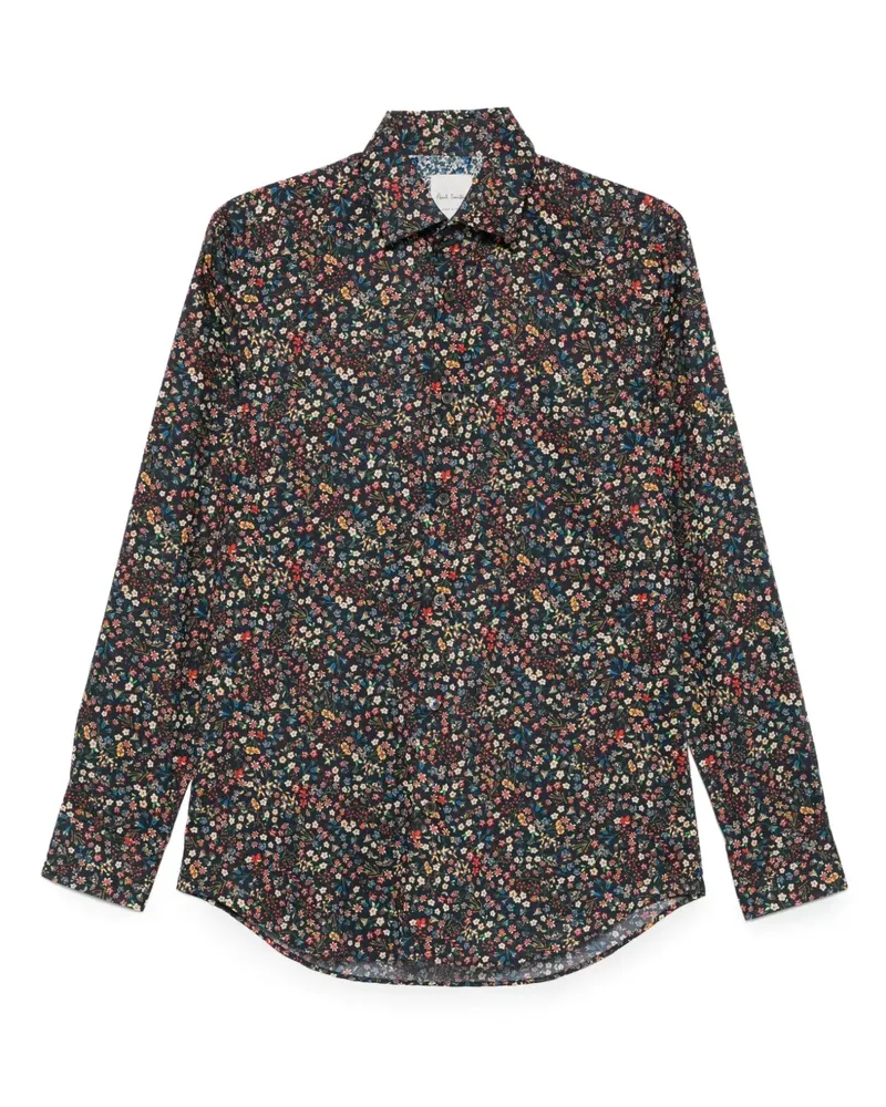 Paul Smith Hemd mit Blumen-Print - Schwarz Schwarz